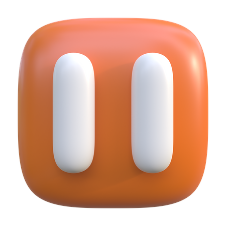 Botão de pausa  3D Icon