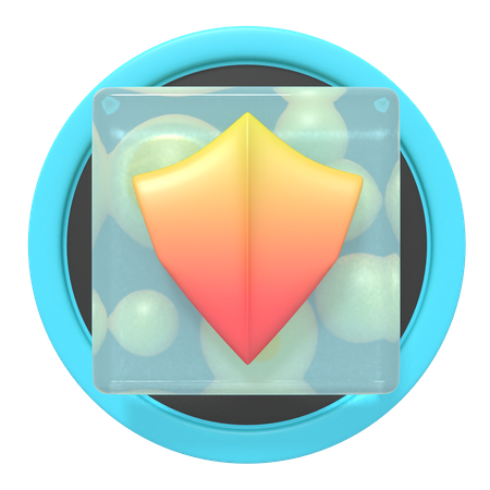 Botão de segurança de escudo  3D Icon