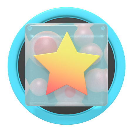 Botão estrela  3D Icon