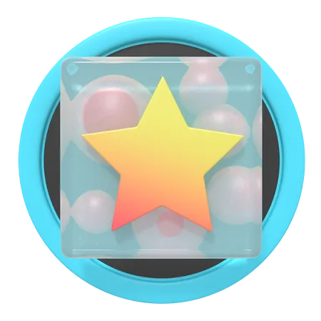 Botão estrela  3D Icon