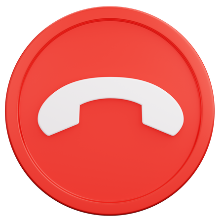 Botão redondo de rejeição de chamada telefônica  3D Icon
