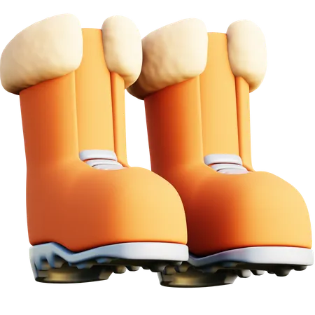 Botas de inverno laranja  3D Icon