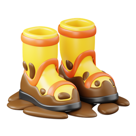 Botas embarradas  3D Icon