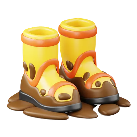 Botas embarradas  3D Icon