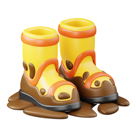 Botas enlameadas  3D Icon