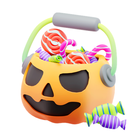 Pote de caramelo de calabaza de Halloween  3D Icon