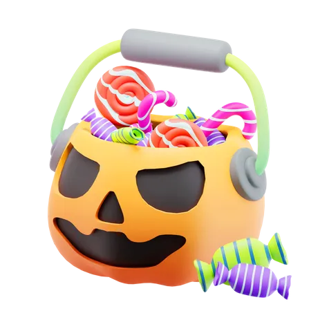 Pote de caramelo de calabaza de Halloween  3D Icon