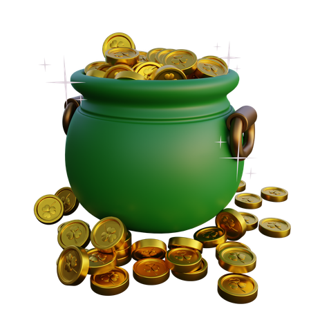 Olla de monedas de oro  3D Icon