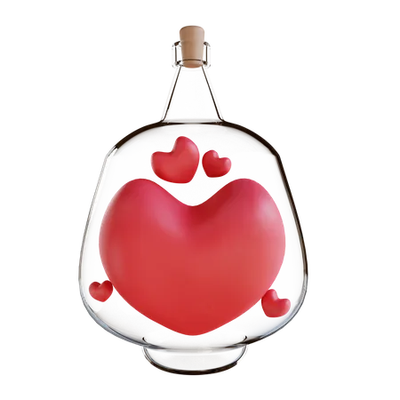 Botella de amor  3D Icon