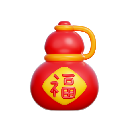 Botella de calabaza china  3D Icon