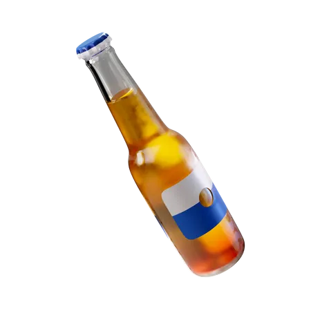 Ilustracion 3 D Botella De Cerveza En Vidrio Con Tapa De Metal 3D Illustration