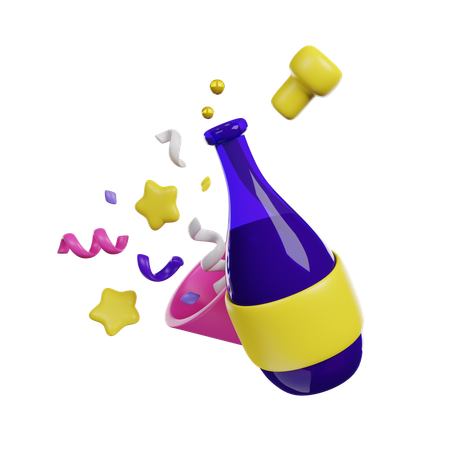 Botella de champagne  3D Icon