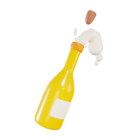 Botella de champagne  3D Icon