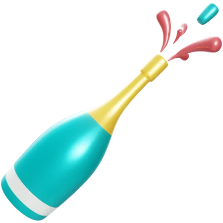 Botella de champagne  3D Illustration