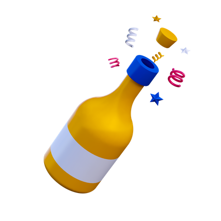 Botella de champagne  3D Icon