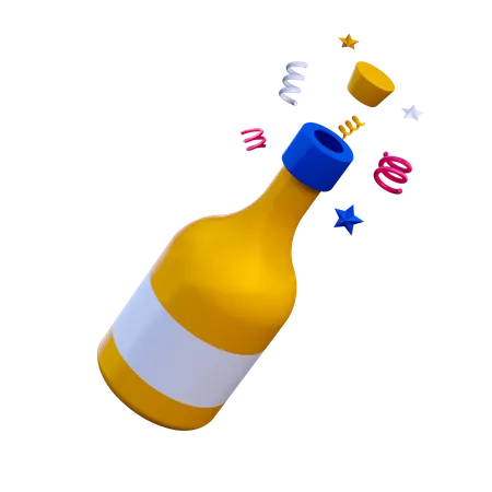 Botella de champagne  3D Icon