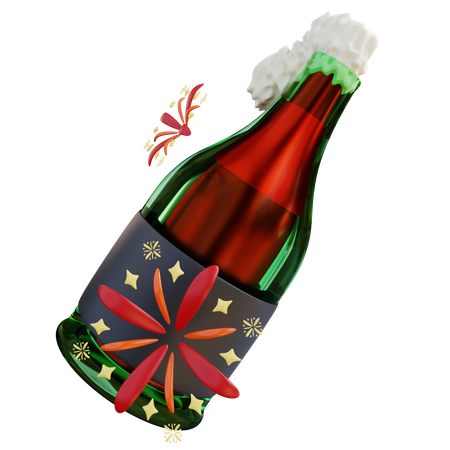 Botella de champagne  3D Icon