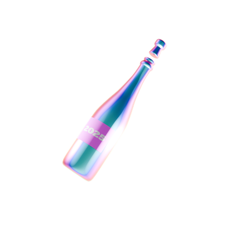 Botella de champagne  3D Icon