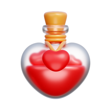 Botella de corazon  3D Icon