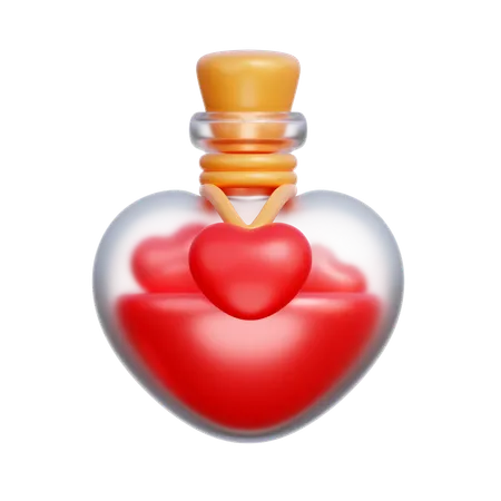 Botella de corazon  3D Icon