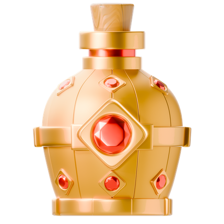 Botella de elixir dorado  3D Icon