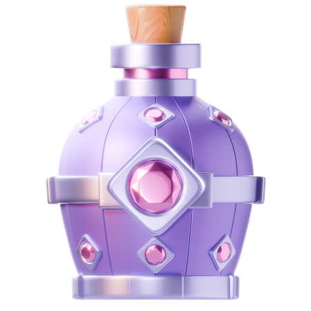 Botella de elixir morado  3D Icon