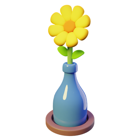 Botella de girasol  3D Illustration