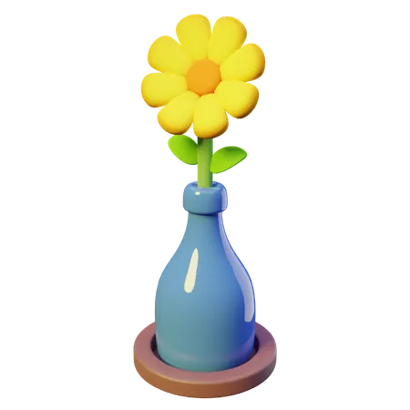 Botella de girasol  3D Illustration