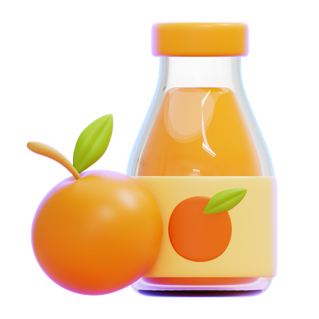 Botella de jugo de naranja  3D Icon