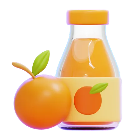 Botella de jugo de naranja  3D Icon