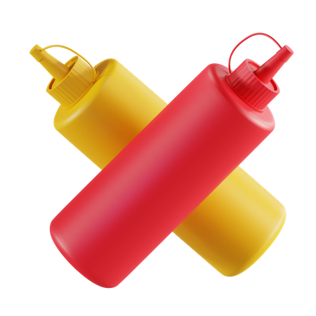 Botella de salsa de tomate  3D Illustration