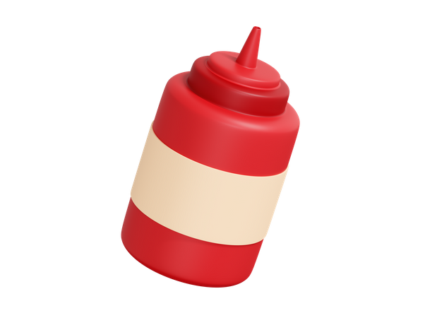 Botella de salsa de tomate  3D Icon