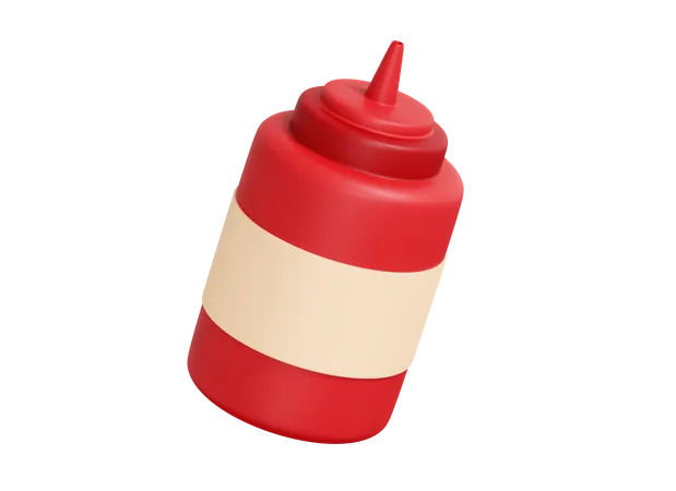 Botella de salsa de tomate  3D Icon