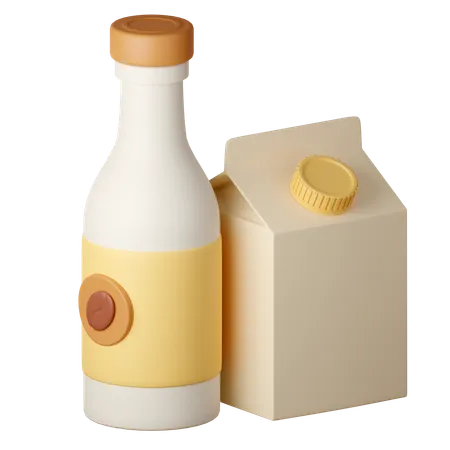 Botella de leche  3D Icon