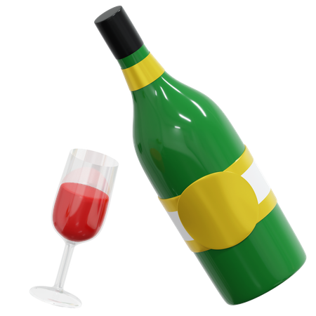 Botella de vino  3D Icon