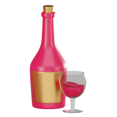 Botella de vino  3D Icon