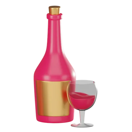 Botella de vino  3D Icon