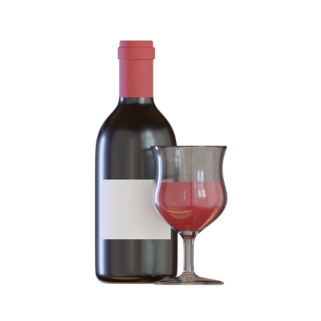 Botella de vino  3D Icon