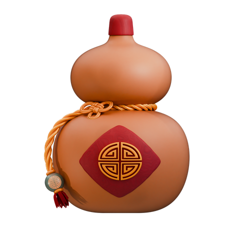 Botella de vino china  3D Icon