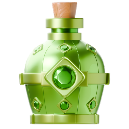 Botella de elixir verde  3D Icon