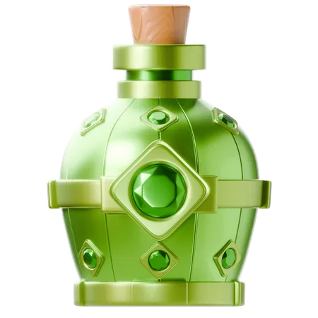 Botella de elixir verde  3D Icon