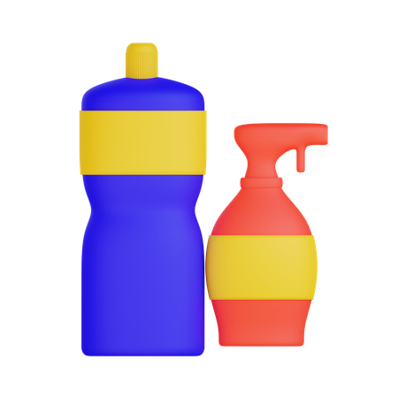 Botella limpiadora  3D Illustration