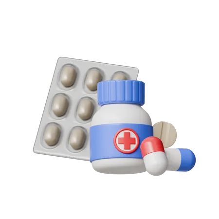 Botella medica  3D Icon