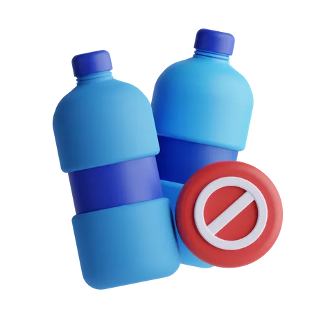 Sin botella de plástico  3D Icon