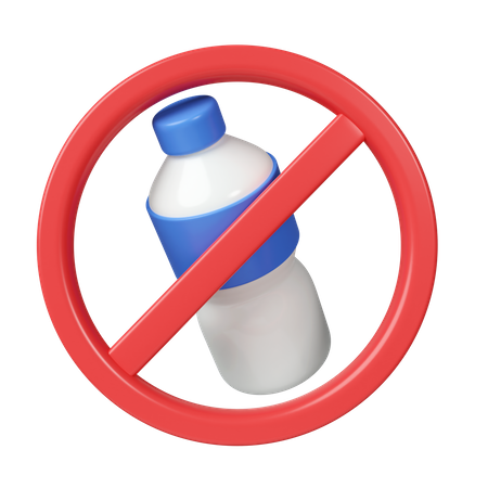 Sin botellas de plástico  3D Icon