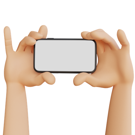 Both hand holding phone  3D Icon