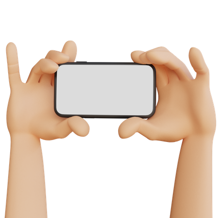 Both hand holding phone  3D Icon
