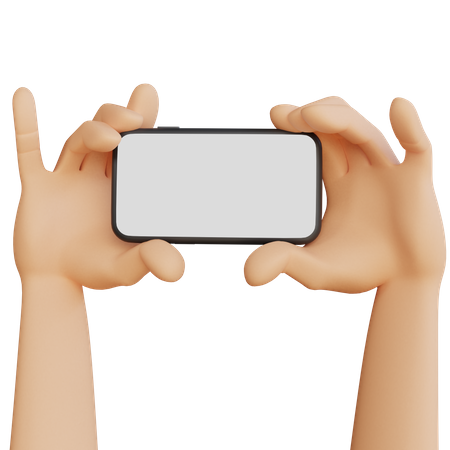 Both hand holding phone 3D Icon