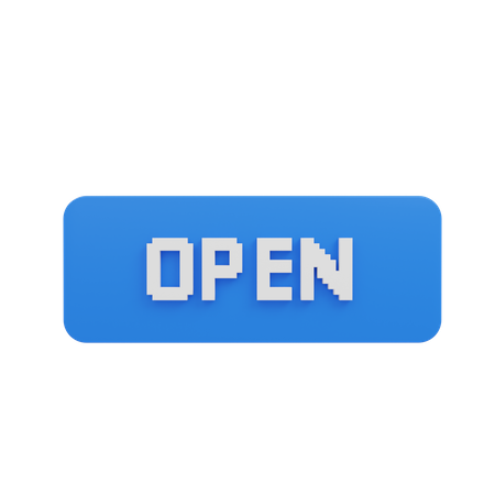 Botón abierto  3D Illustration
