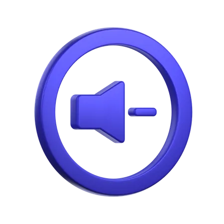 Botón para bajar el volumen  3D Icon
